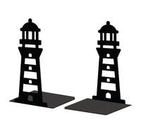 Peacoblue Fermacarte In Metallo Blu Pavone per Scaffali Decorativi, 1) Moderne Creativo Ferma-Libri Resistente per Scrivania Scaffale, Coppia (Faro)