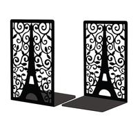 Peacoblue Fermacarte In Metallo Blu Pavone per Scaffali Decorativi, 5.3"X4.3"X7.9" Moderni Fermalibri Creativi Pesanti per Studio, Supporti per Scrivania e Scaffale, Coppia (Torre Eiffel di Parigi)