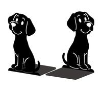 Peacoblue Fermalibri in metallo per mensole, arredamento moderno, robusto, fermate di libri per ufficio, ufficio, scaffale, stanza 5.3"x4.3"x7.9" Ghisa singola e alta 1 coppia (cane cartone)