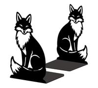 Peacoblue Fermalibri in metallo per mensole, decorazione moderna resistente, fermalibri per ufficio, scrivania, mensola, stanza, 13,5 x 10,9 x 20,1 cm, in ghisa, 1 paio (volpe)