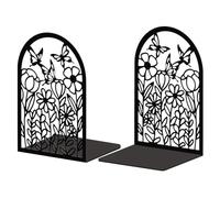 Peacoblue Fermalibri in metallo per scaffali, fermalibri moderni decorativi resistenti per studio, fermalibri per ufficio, scrivania, scaffale, stanza 13,5 cm x 10,9 cm x 20 cm in ghisa, 1 coppia