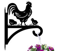 peacoblue Ganci per Piante in Ferro per Esterno e Interno, Supporto per Piante, Vasi di Felce, Campane a Vento, 12"x16" Supporto in Metallo Resistenti alle Intemperie per Parete per Giardino(Gallo)