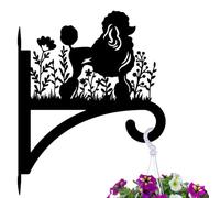peacoblue Ganci per Piante in Ferro per Interni ed Esterni, 12"x13.6" Supporto Metallico Resistente alle Intemperie per Portico, Giardino, Casa di Campagna (Pudle e Fiori)