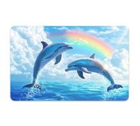 Peacoblue Pelle Adesiva per Carta di Credito/Debito con Motivo di Delfini e Oceano, Pelle per Carta Resistente All'Acqua, Antigraffio e Attraente In 4 stili per Carte di Credito, Debito e Trasporto