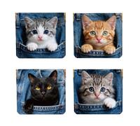 Peacoblue Portamonete in pelle PU a pressione, Gattino In Una Tasca di Giovanni, Gattino in una Tasca di Giovanni