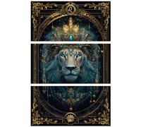 Peacoblue Trasferibili a Strofinamento per Artigianato 3Pcs Leo 15cmx30cm, UV DTF Trasferimento impermeabile per cassettiera Dresser Vetro Porcellana Legno Plastica