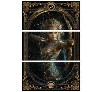 Peacoblue Trasferibili a Strofinamento per Artigianato 3Pcs Sagittario e Principessa 15cmx30cm, UV DTF Trasferimento impermeabile per cassettiera Dresser Vetro Porcellana Legno Plastica