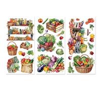 Peacoblue Trasferimenti da strofinare per artigianato, cucina, frigorifero, ristorante, 15 cm x 30 cm, 3 pezzi, trasferibili impermeabili per mobili per comò, vetro, porcellana, legno, plastica
