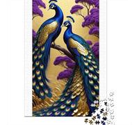 Peacock 1000 Componenti Cartone Resistente Two Peacocks in Blooms Puzzle Familiare Livello Di Difficoltà Equilibrato Imballaggio Pronto Per Il Regalo Divertente 38x26cm/1000pcs