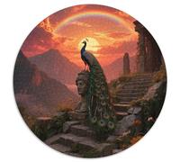 Peacock 1000 Pezzi Puzzle Circolare Adatto Ai Principianti Da 10 Anni Coordinazione Abilità Educative Bird Attività Weekend Regalo Per Ragazzi 1000pcs (67.5x67.5cm)