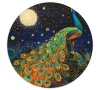 Peacock 1000 Piece Round Jigsaw Puzzle for Adults Kids 14+ Animal Jigsaw Pretty Difficult Hard Challenging 1000pcs (67.5x67.5cm)