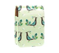Peacock - Custodia per rossetto con motivo senza cuciture, portatile, da viaggio, con specchio, mini scatola portaoggetti per rossetto da donna, Multicolore, 9.5x2x7 cm/3.7x0.8x2.7 in