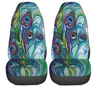 Peacock Feather Coprisedili Auto Set of 2 Coprisedili Anteriori Retro Lavabile Seat Cover per Accessori SUV Veicolo