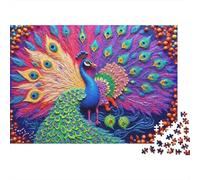 Peacock Feather Puzzle 1000 Pezzi Recyclable Colorful Bird Puzzles Puzzle Game Props Divertente E Impegnativa Gioco Per La Famiglia Grande Regalo Idea 70x50cm/1000pcs