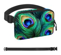 Peacock Feathers-231 - Marsupio unisex, alla moda, per jogging, escursionismo, escursionismo, donna, uomo, multicolore, 4 x 23 x 15 cm, Multicolore, 1.5x9.0x5.9in/4x23x15cm