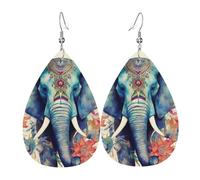 Peacock Feathers Elephant Orecchini In Pelle Leggera Pendenti Divertenti Orecchini Da Donna Per Tutti I Giorni Carnevale