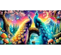 peacock Jigsaw Puzzle impossibili 1000 Pezzi Decorazione per la casa. Giochi di Rilassamento e Intelletto per adulti e ragazzi da 14 anni 75x50cm/1000pcs