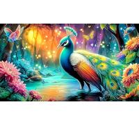 peacock Jigsaw Puzzle impossibili 1000Pcs Decorazione per la casa. Giochi di Rilassamento e Intelletto per adulti e ragazzi da 14 anni 38x26cm/1000pcs