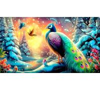 peacock Jigsaw Puzzle impossibili 1000Pcs Decorazione per la casa. Giochi di Rilassamento e Intelletto per adulti e ragazzi da 14 anni 38x26cm/1000pcs