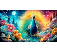 peacock Jigsaw Puzzle impossibili 1000Pcs Decorazione per la casa. Giochi di Rilassamento e Intelletto per adulti e ragazzi da 14 anni 75x50cm/1000pcs