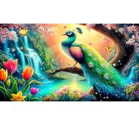 peacock Jigsaw Puzzle impossibili 1000Pcs Decorazione per la casa. Giochi di Rilassamento e Intelletto per Adulti e Bambini da 12 Anni 75x50cm/1000pcs