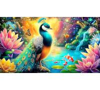 peacock Jigsaw Puzzle Impossible 1000Pcs Decorazione per la casa. Giochi di Rilassamento e Intelletto per Adulti e Bambini da 12 Anni 38x52cm/1000pcs