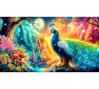 peacock Jigsaw Puzzle Impossible 1000Pcs Decorazione per la casa. Giochi di Rilassamento e Intelletto per adulti e ragazzi da 14 anni 75x50cm/1000pcs