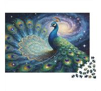 Peacock nella galassia Rompicapo 1000 Pezzi In Cartone Di Alta Qualità,Un Premium Jigsaw Puzzle Per Enigma Di Abilità Logica,Attività Per Giorni Di Pioggia,Regalo Per L'inaugurazione Di Casa
