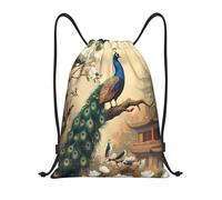 Peacock On Cherry Branch, Asian Palace Donna Uomo Borsa Con Coulisse Resistente Gym Sack Impermeabile Sacchetto Sportivo Per All'Aperto Spiaggia Yoga