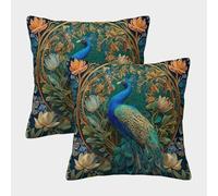 Peacock Ornamental-Art Nouveau Floral Design Federe Cuscini Per Divano Decorativa Art Fodere Cuscino Set 2 Pezzi Moderno Da Letto Divano 50x50cm