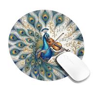 Peacock Playing Violino Art Illustrativo Piccolo Mouse Pad | Suonare il violino, note musicali, Plumago intricato, arte aviaria, elegante accessorio per casa e ufficio