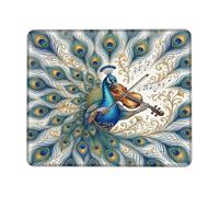 Peacock Playing Violino Art Illustrativo Piccolo Mouse Pad | Suonare il violino, note musicali, Plumago intricato, arte aviaria, elegante accessorio per casa e ufficio