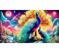 peacock Puzzle Impossible 1000 Pezzi Decorazione per la casa. Giochi di Rilassamento e Intelletto per adulti e ragazzi da 14 anni 38x26cm/1000pcs