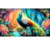peacock Puzzle Impossible 1000 Pezzi Decorazione per la casa. Giochi di Rilassamento e Intelletto per Adulti e Bambini da 12 Anni 38x52cm/1000pcs