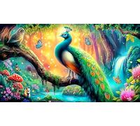 peacock Puzzle Impossible 1000Pcs Decorazione per la casa. Giochi di Rilassamento e Intelletto per adulti e ragazzi da 14 anni 38x52cm/1000pcs