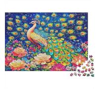 Peacock Puzzle per Adultos 1000 Pezzo Riciclabile Aurora Garden Anziano Puzzles Difficile e Stimolante Relieve Senile Dementia Attività 70x50cm/1000pcs