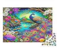 Peacock Puzzles per Persone Anziane 1000 Pezzo Riciclabile Aurora Garden Puzzles Puzzle Game Props Difficile e Stimolante Attività 38x26cm/1000pcs
