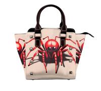 Peacock Red Flower Women Top Handle Shoulder Bag Personality Rivet Satchel Tote Medie Dimensioni Borsa Borsa Borsa, Carino Piccolo Ragno Rosso, One Size