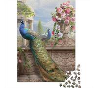 Peacock Set Da 1000 Pezzi Carta Riciclata Peacock Stone Wall Puzzle Per Adulti Appassionati Di Puzzle Per Adulti Attività Di Aggregazione Familiare Stimolante 52x38cm/1000pcs