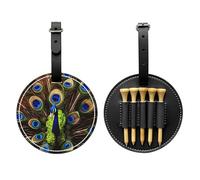 Peacock Spreads Its Tail - Borsa portaoggetti per tee da golf, multifunzione, per uomini, materiale durevole in poliuretano