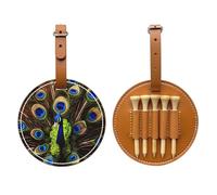 Peacock Spreads Its Tail Brown Golf tee Storage Bag, multifunzionale Golf tee Storage Bag per gli uomini, durevole materiale PU