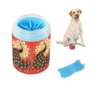 Peacock with Open Feathers Art Portable Dog Foot Cleaner Cup Soft Silicone Brush Pet Feet Cleaning Kit per cani di taglia media e grande