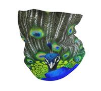 Peacock with Vibrant Green And Blue Plumage Uomo Donna Fascia per Capelli Antivento Ghetta da Collo Elastico Sciarpa al Collo per Ciclismo Bambini Campeggio