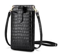 Peacocktion Piccola borsa a tracolla per cellulare da donna, leggera mini borsa a tracolla con scomparti per carte di credito, B-black Croc, S