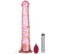 Peadxuno 42 cm Enorme Squirting Dildo - Enorme Dildo Colorato in Silicone con Costine Flessibile e Forte Ventosa, Lungo Butt Plug Morbido per Stimolazione Unisex
