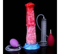 Peadxuno Dildo gigante mostro che spruzza cavallo Dildo gonfiabile, Butt Plug Giocattoli anali Butt Expand Trainer per Allenamento Anale(Dildo da 26cm+siringa+airbag a iniezione+airbag gonfiabile)
