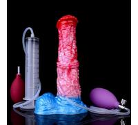 Peadxuno Dildo gonfiabile con ventosa, dildo con pene finto animale con ventosa, plug anale, Giocattoli per adulti per coppie (Dildo da 21cm + siringa + airbag a iniezione + airbag gonfiabile)