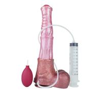 Peadxuno Fantasy Knot Dildo - Dildo Realistico Squirting in Silicone con Forte Ventosa, Giocattolo Anale per Stimolazione Unisex, Include Siringa e Airbag per Iniezione