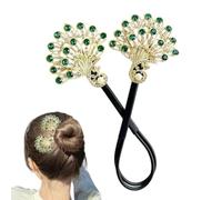 Peafowl Hair Bun Maker, Chinese Style Hair Curler, Elegant Peafowl Hair Tool, Lazy Peafowl Hair Curler, Stylish Bun Maker Tool, Daily Use Hair Tool, Peafowl Hair Curler, Decorative Hair Accessory