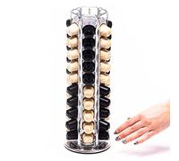 Peak Coffee Supporto per Capsule Compatibile con 60 cialde Nespresso Original Line, Dispenser Girevole per riporre e organizzare, Moderna Finitura cromata, Girevole a 360 Gradi